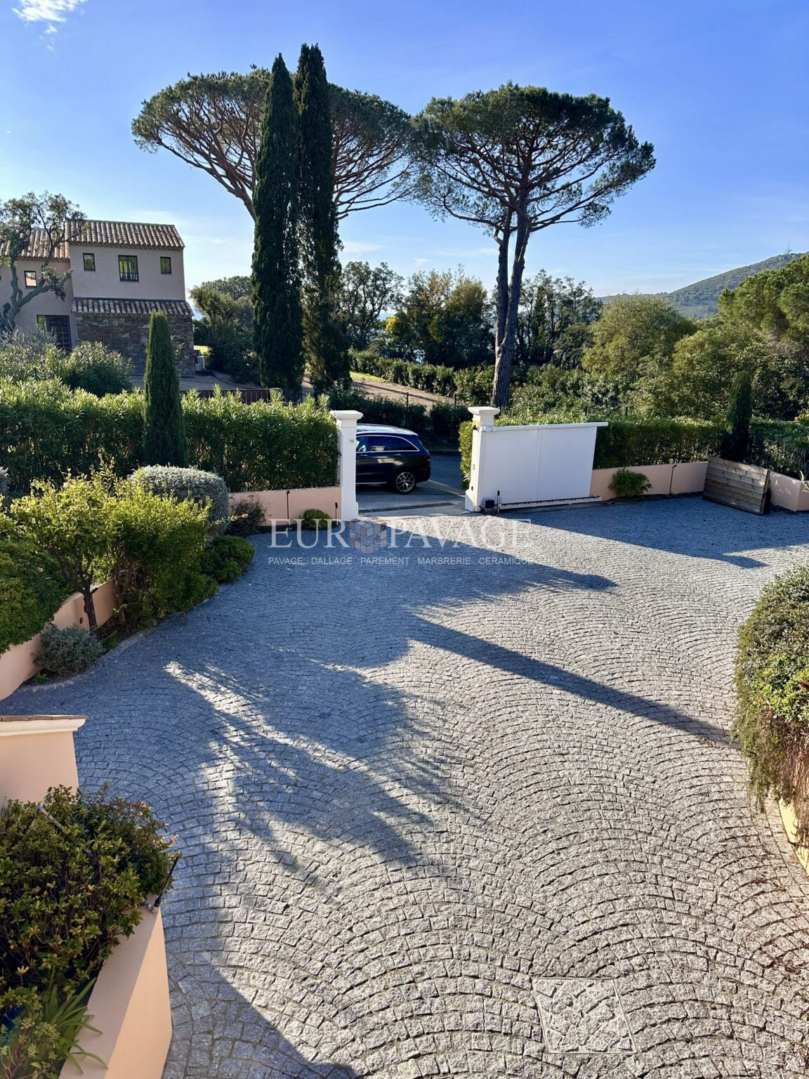 Pavage en granit gris